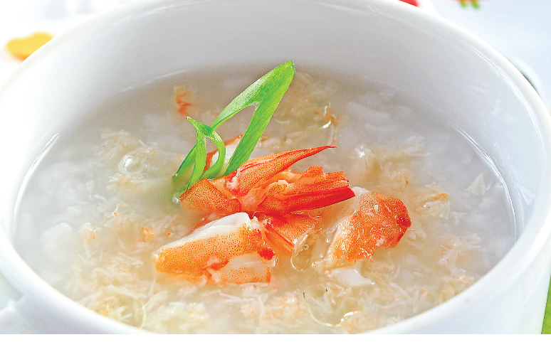 Cháo gạo tẻ với tôm